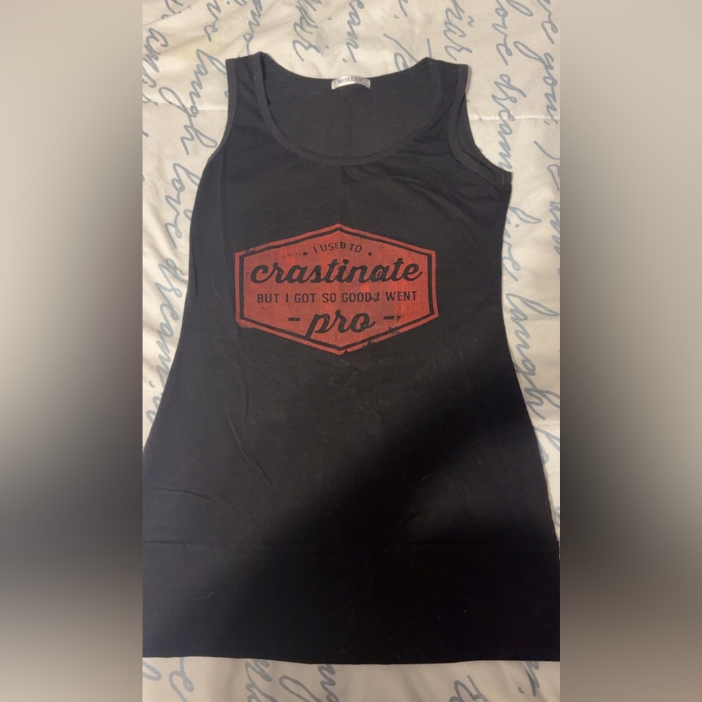 Black Tank Top with Red Graphic